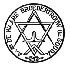 Logo van vrijmetselaarsloge De Waare Broedertrouw (nr. 32)