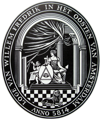 Logo van vrijmetselaarsloge Willem Fredrik (nr. 36)